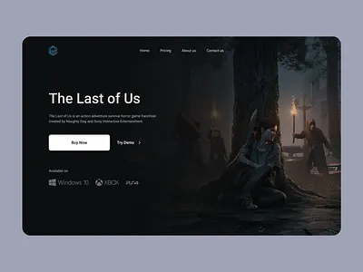 Game store page gaming web design web interface
