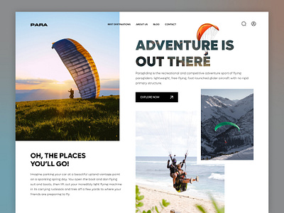 PARA - Paragliding Landing Page adobe adventure clean consept creative design figma landing minimal page paragliding photoshop popular shot sports trend ui uiux