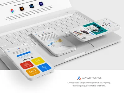 Alpha Efficiency - Website Design 3d animation branding design digital marketing digital marketing agency figma graphic design illustration ilustra portfolio page seo agency ui user experiance user interface ux web design web design agency web development agency website