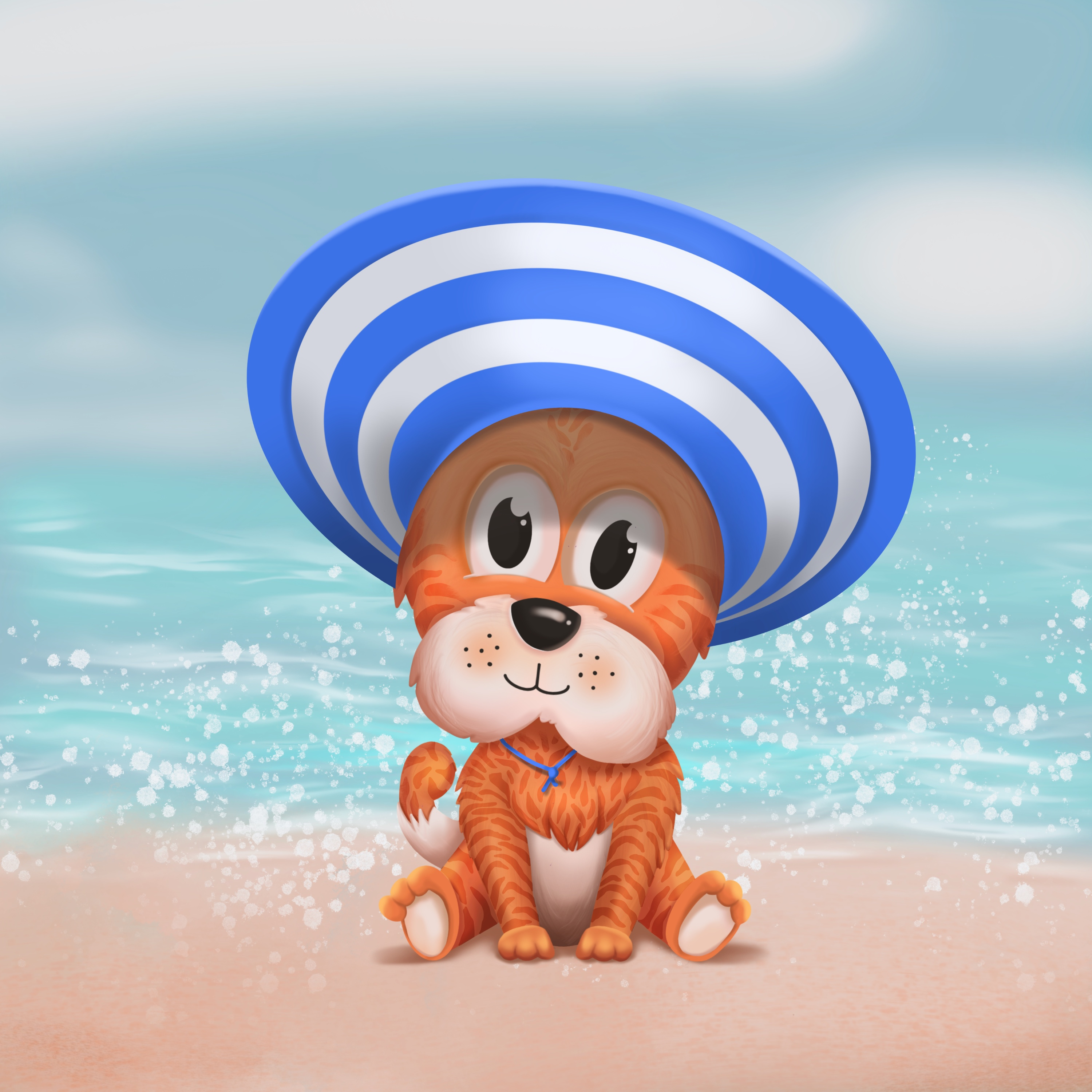 Puppy 2d animals cute dog illustration nft procreate puppy summer