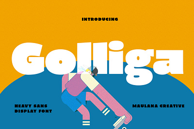 Golliga Heavy Sans Display Font animation branding font fonts graphic design logo nostalgic