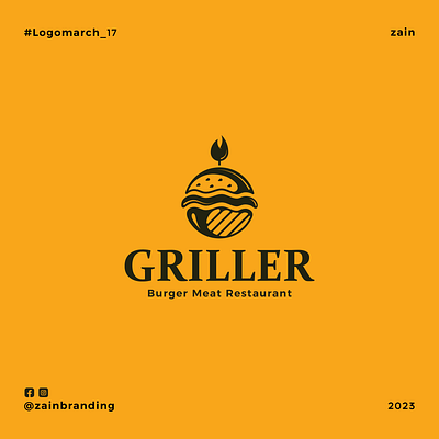 Griller Logo Design brandidentity branding design graphic design illustration logo logodesign restaurant logo typography vector