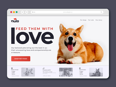 Nulo: Unsolicited Web Redesign Project adobe xd beginnerdesigner creativeprocess design designjourney figma inspiration landingpage minimalistdesign petfood progress simplisticdesign ui ux webdesign