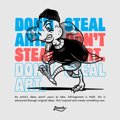 Don't Steal Art artists birds branding buzzards character design design graphic design illustration logo mascot design t shirt design vultures