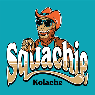 Squachie Kolache artists bigfoot branding character design design graphic design illustration kolaches logo mascot design sasquatch t shirt design