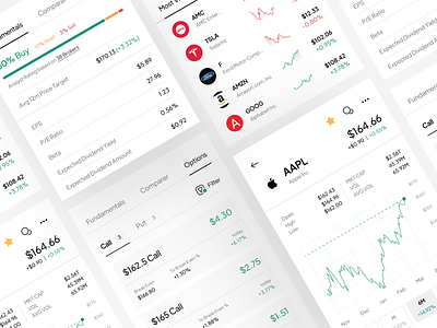 Stock and Options Trading Mobile App app chart finance graph investing investment app investments market mobile app option stock market stock option stock trading stocks trading ui