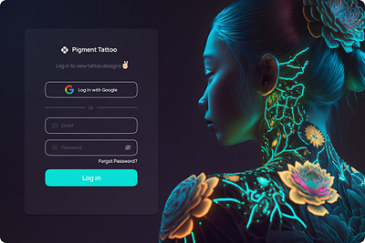 Pigment Tattoo Login branding design illustration ui ux