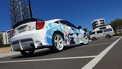 Itasha Design - Hololive Theme anime car car wrap design hololive illustration itasha racing car surface design