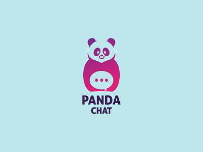 Panda Chat Logo Design 3d animation app branding chat creative design flat graphic design icon illustration logo logodesign logos logotype motion graphics panda pandalogo ui vector
