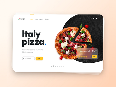 Pizza delivery design hero header ui