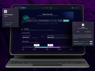 JellyFish - Job & Career Platform app branding clean company dark dashboard dashboard design design employee graphic design illustration job logo money office salary ui ux web design website