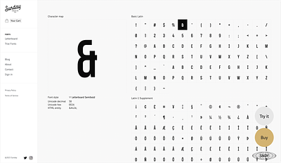 Lettboard Character map font glyphs minimalist website type type tester typography webflow website
