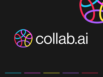 collab.ai logo design ai brand identity branding clean colorful community connection fun grid identity logo logomark logos mark minimal modern tech