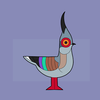 Crested Pigeon Pin animal crested pigeon illustration pigeon pin pin design