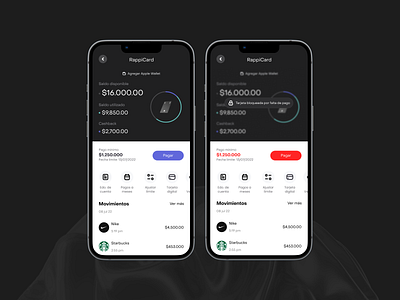 Wallet RappiCard - Redesign (2) app design creative design design ui uidesign uiux uiuxdesign webdesign