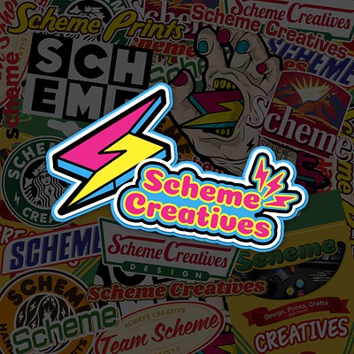 Scheme Creatives logo spoofs. branding design drawing graphic design illustration logo parody spoof typography vector