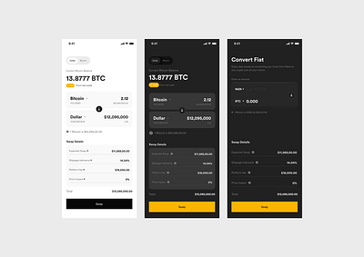 Convert Crypto app development bitcoin clean ui crypto design exchange fintech minimalist product design swap ui ux wallet web3