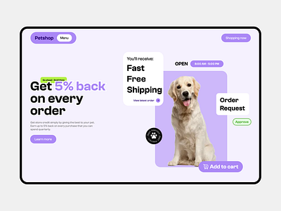 Petshop - Petcare website design la landingpage pet petweb petwebsite ui web