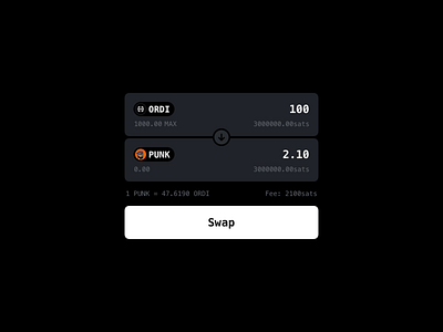 Concept | BRC-20 swap-dark app bitcoin black crypto inscirbe ordi ordinals punk web