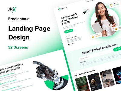 Freelanca.Ai Website Design adobe xd aqua branding design figma finance illustration logo ui user interface