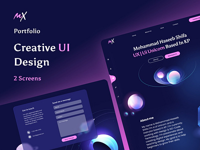 Portfolio Website Design adobe xd aqua branding design figma finance illustration logo ui user interface