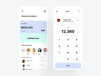 Finance Mobile App Design animation app design bank account bank card banking banking app credit card finance mobile app design financial fintech mobile mobile app mobile app design transactions transfer ui userexpeince wallet