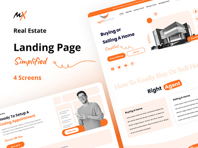 Real Estate landing page adobe xd aqua branding design figma finance illustration logo ui user interface