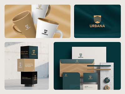 Urbana Real Estate Brand Identity Design brand identity branding business exploration figma home logo identity logo logodesign minimal mockup modern property logo real estate real estate branding real estate logo realtor symbol u letter logo urban