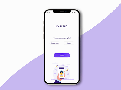Find the Ideal Roommate aftereffects animation app design figma find roommate interaction ios motion roomate rooms ui ux