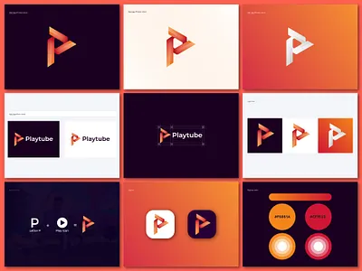 Logo, Logo design, Play logo, Brand Identity app logo art brand guideline brand identity business gradient logo motion graphics music player