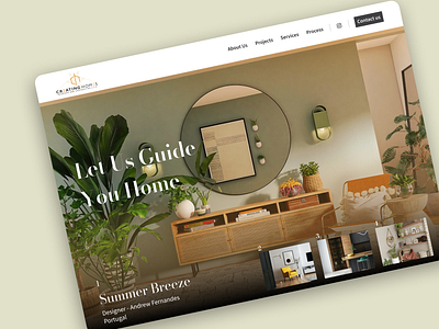 Landing Page Design: Creating Homes - Interior Designers branding design homepage interior landing page minimal modern typography ui web web design