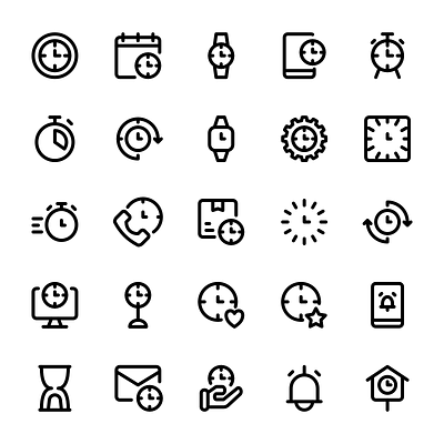 Time icon set design icon icon design icon set iconography icons illustration logo time ui vector