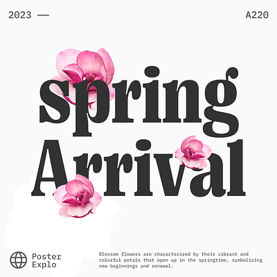 Poster Explo - Spring Arrival art blossom flowers graphic poster season spring type typo