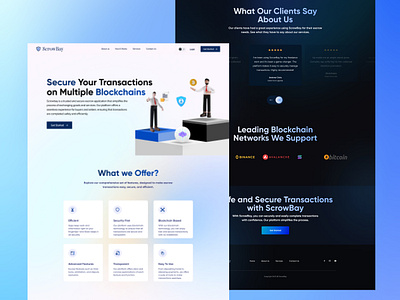 Blockchain Based Escrow Platform | Light and Dark theme dark mode design glassmorphism illustration landing landing page light mode mesh gradient modern ui ux web design