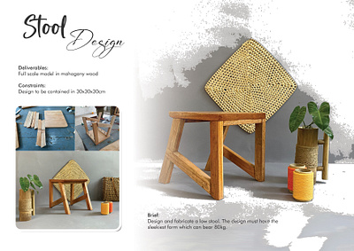 Acute Stool Design carpentry chair design design furniture mahogany stool wood wood joints