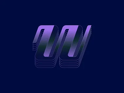 36 Days of Type - W 36 days of type flat gradient letter logo retro type typography w