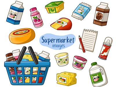Supermarket - Dairy cheese clipart dairy image design milk illustration png