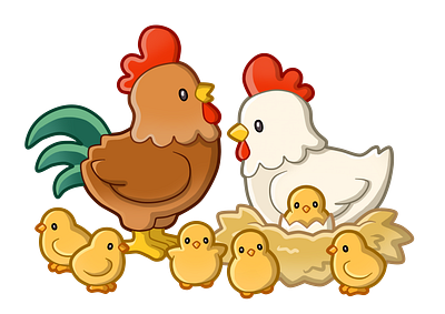 Chickens chicken clip clipart cute animals design illustration png