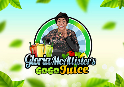 Juice Logo With Cartoon Design splash