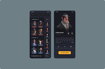 Mafia App app design ui ux