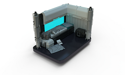 Space cabin futuristic room