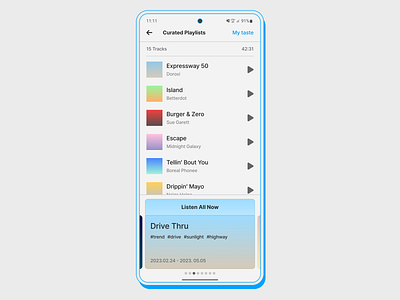 DailyUI #091 - Curated for You carousel curated dailyui music player playlist