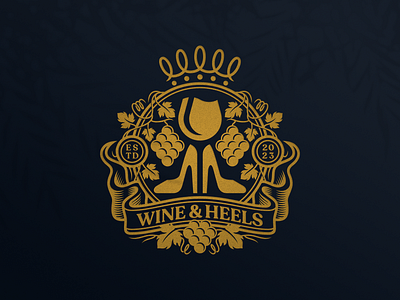 Wine and Heels Logo Design heels heels logo logo luxury luxury logo royal royal logo vintage vintage logo wine wine logo