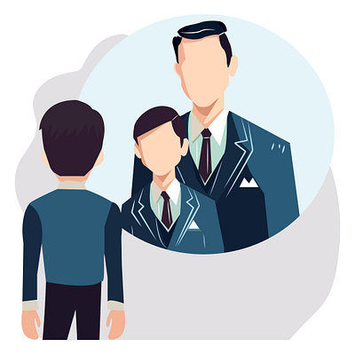 Father's Day Flat Illustration best friend blue character design father fathers day flat illustration graphic design love memory missing son suit tie vector illustration