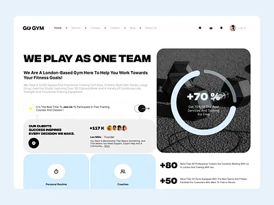 Personal Fitness Website coach dashboard design fitness gym home page interface landing minimal online lessons personal program saas sports startup team ui ux web design webdesign website website ui