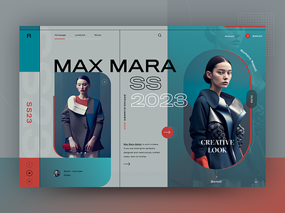 Roxane fashion store - Max Mara Summer Campaign 2023 clean creative e-commerce fashion landing layout modern product typography ui ux webdesign