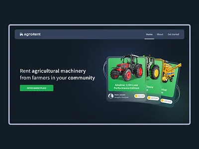 AgroRent Landing Page agriculture landing page web design