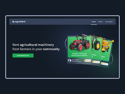 AgroRent Landing Page agriculture landing page web design