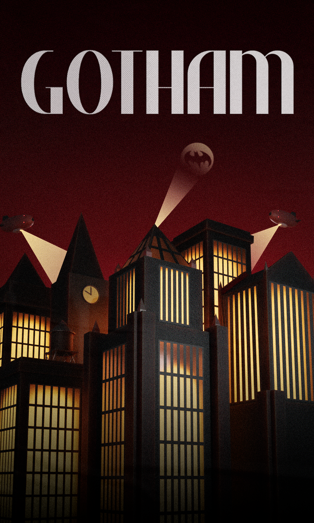 Gotham | Retro Futuristic Illustration 3 3d 3d illustration blender design graphic design illustration