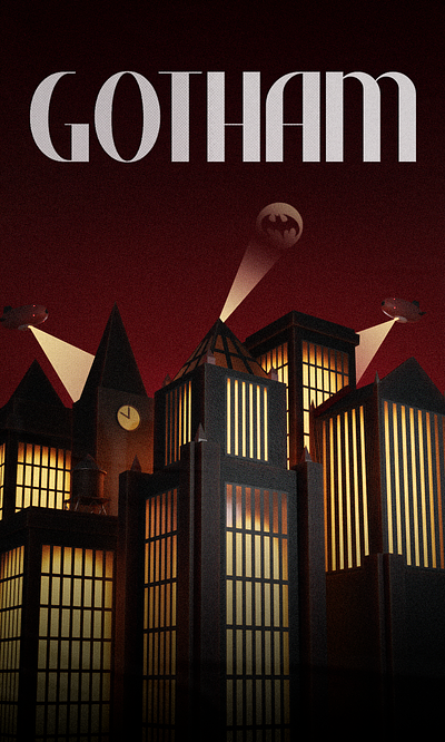 Gotham | Retro Futuristic Illustration 3 3d 3d illustration blender design graphic design illustration
